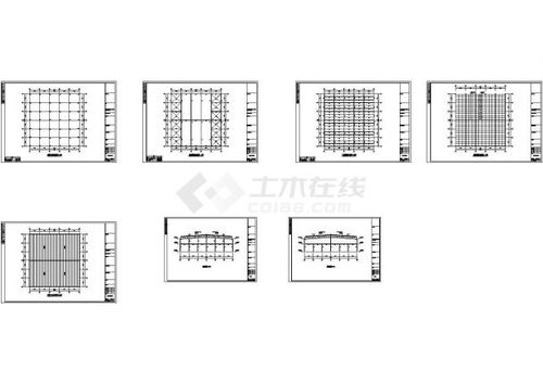 南昌某公司二层钢结构工厂工程施工cad图,共七张